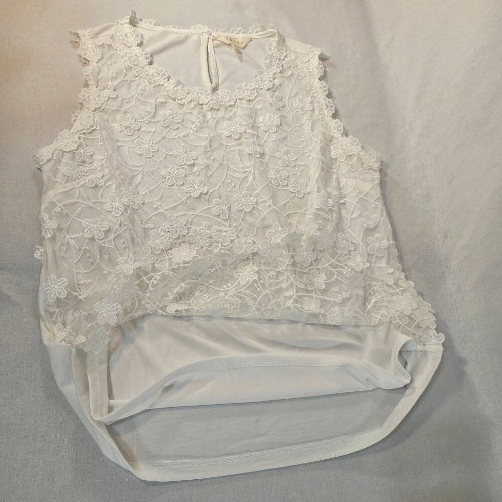 ADIVA Cottagecore Fairy White Lace Embroidered Floral Tank Top Size L New NO Tag - Picture 6 of 16